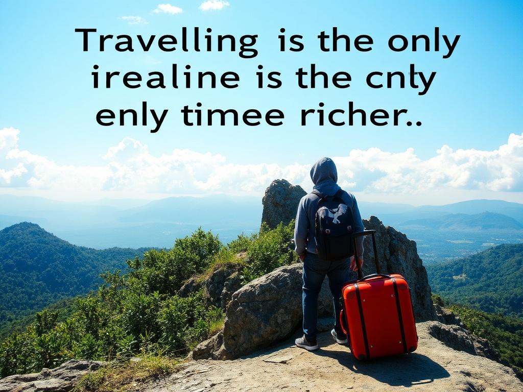     "Viajar es la única inversión que te hace más rico". Recuerda: La verdadera riqueza está en las experiencias