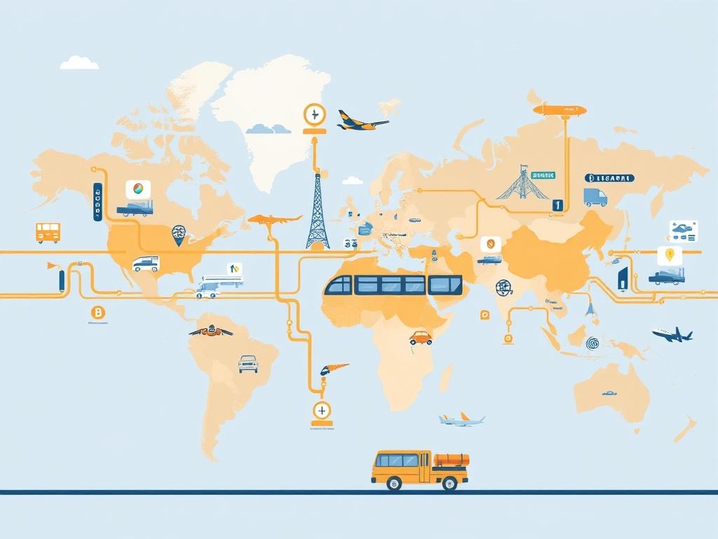 Les systèmes de transport à travers le monde.. Desafíos sociales y económicos del transporte global
