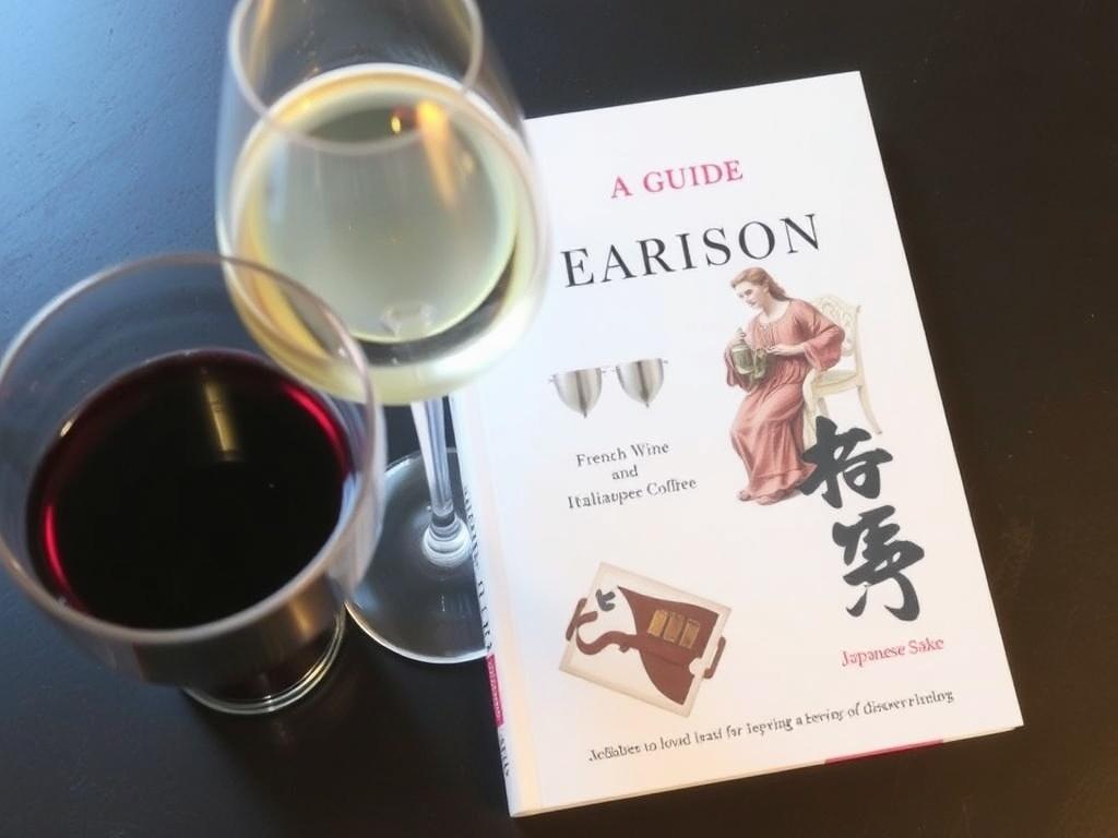 A guide to French wine/Italian coffee/Japanese sake.. Un plan paso a paso para una noche de descubrimiento en casa