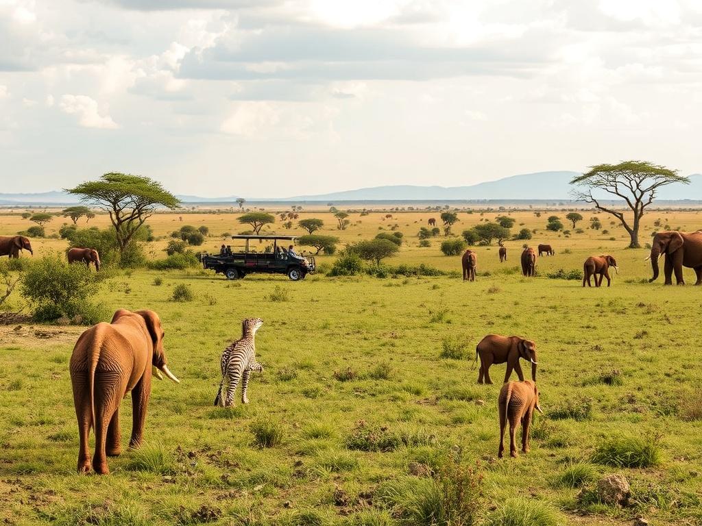A wildlife safari experience in Africa.. Sostenibilidad y turismo responsable: tu rol como viajero