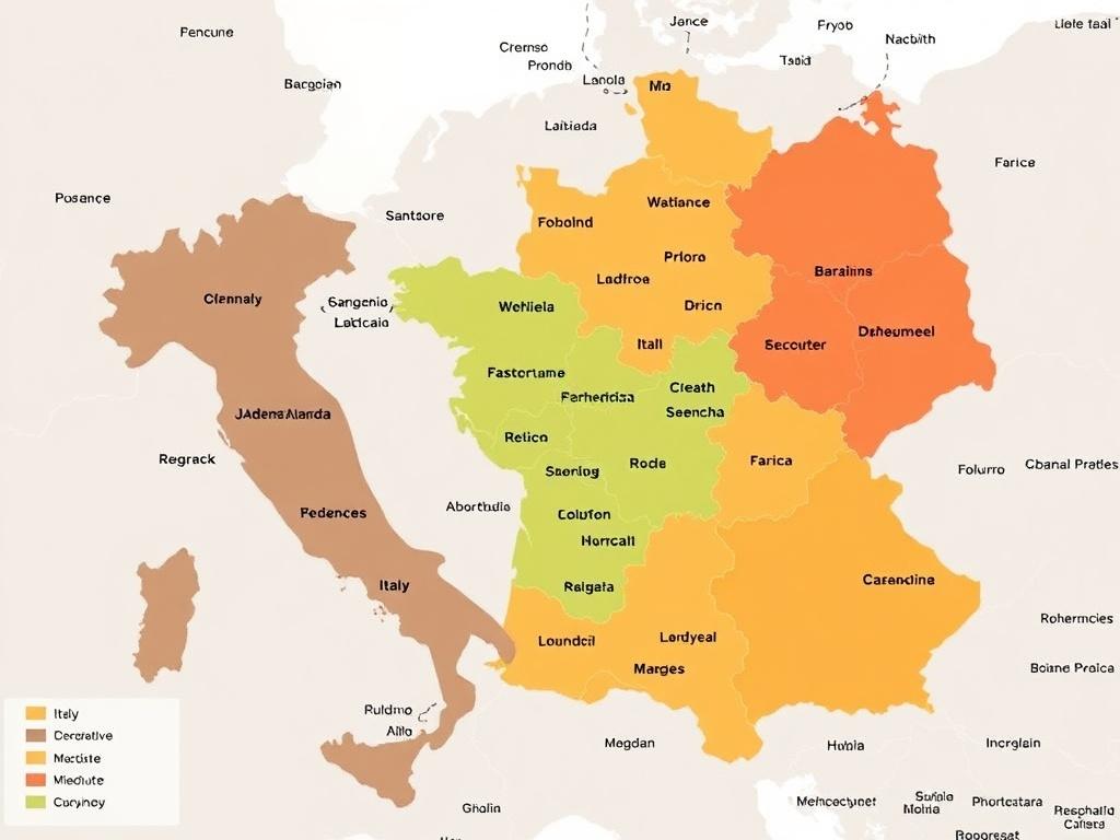 Die Weinregionen Frankreichs/Italiens/Deutschlands.. Comparativa práctica: regiones, uvas y estilos