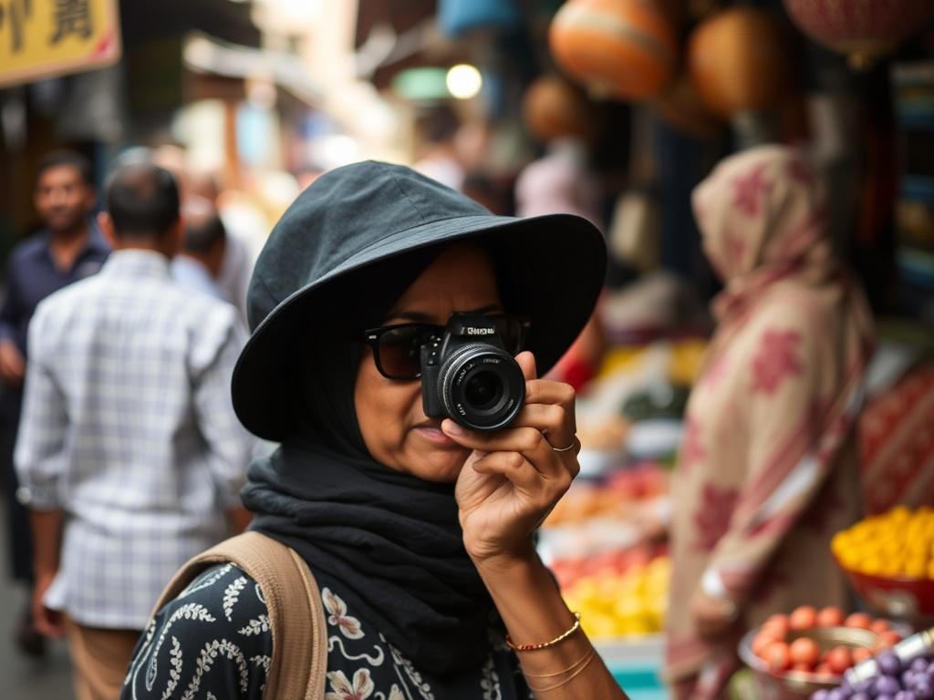 A sensory overload: Navigating the bustling markets of Marrakech/ Bangkok.. Fotografía y etiqueta: cuándo disparar y cuándo pausar