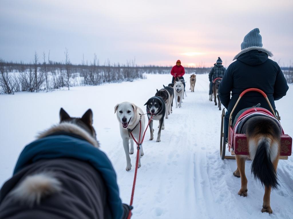 Dog-sledding in the Arctic.. El equipo y la tecnología: tradición y modernidad sobre la nieve