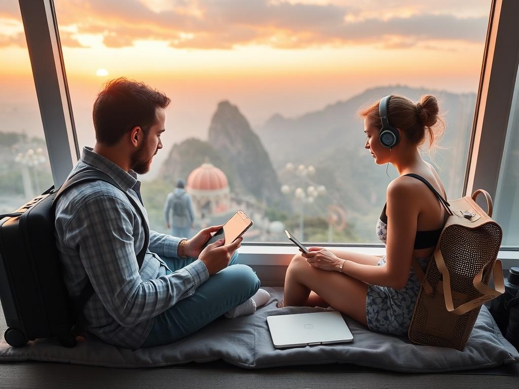 The importance of disconnecting from technology while abroad.. Cómo equilibrar trabajo remoto y descanso en viajes largos