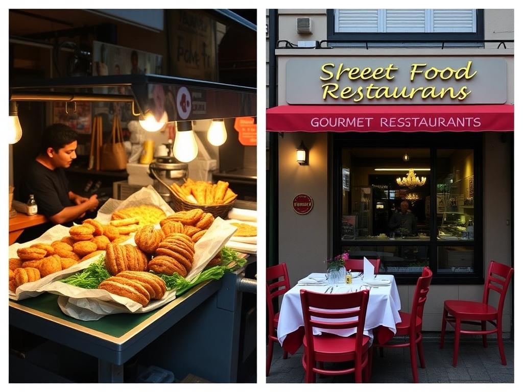 Comida callejera vs. restaurantes gourmet: dos caras de un viaje